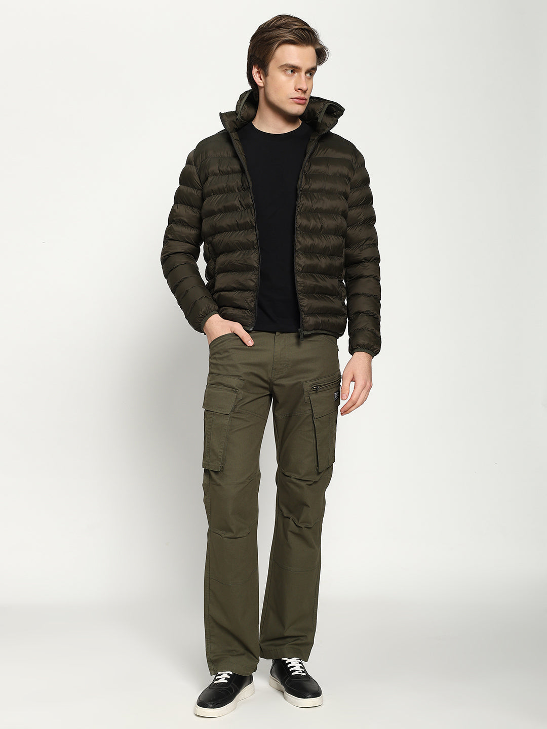 Men’s Green Hooded Puffer Jacket