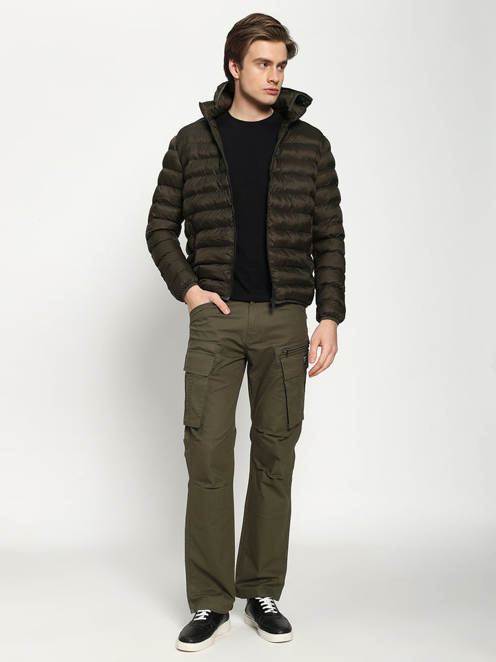 Men’s Green Hooded Puffer Jacket