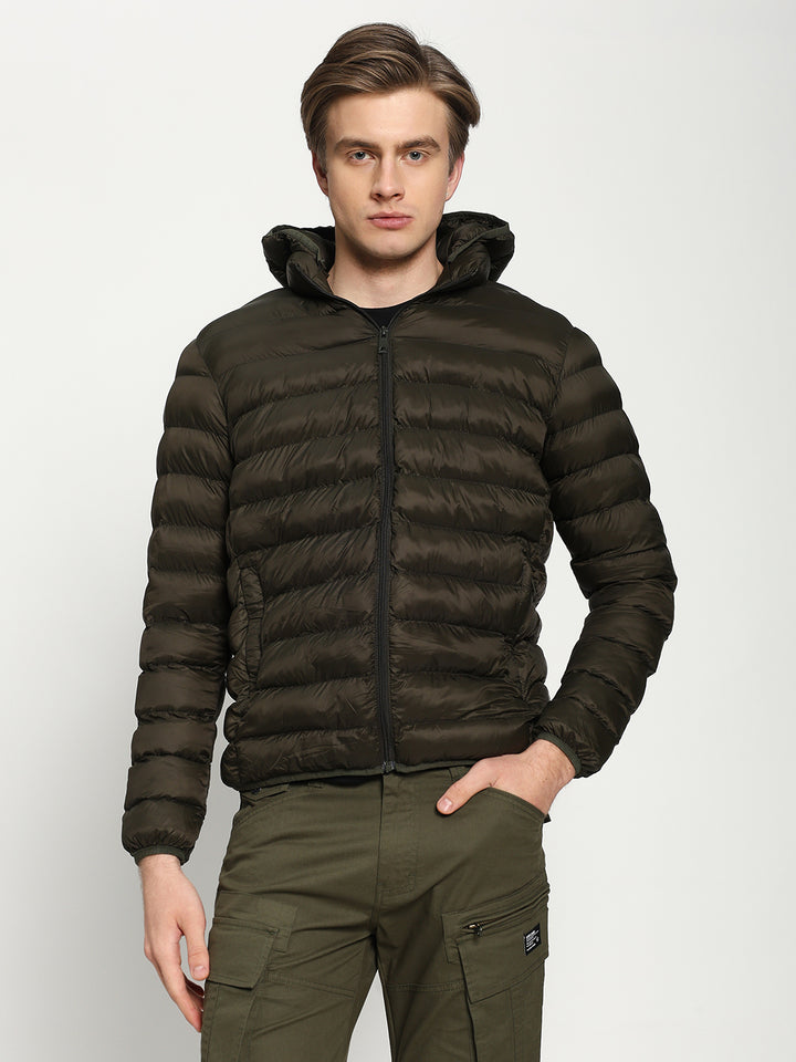 Men’s Green Hooded Puffer Jacket