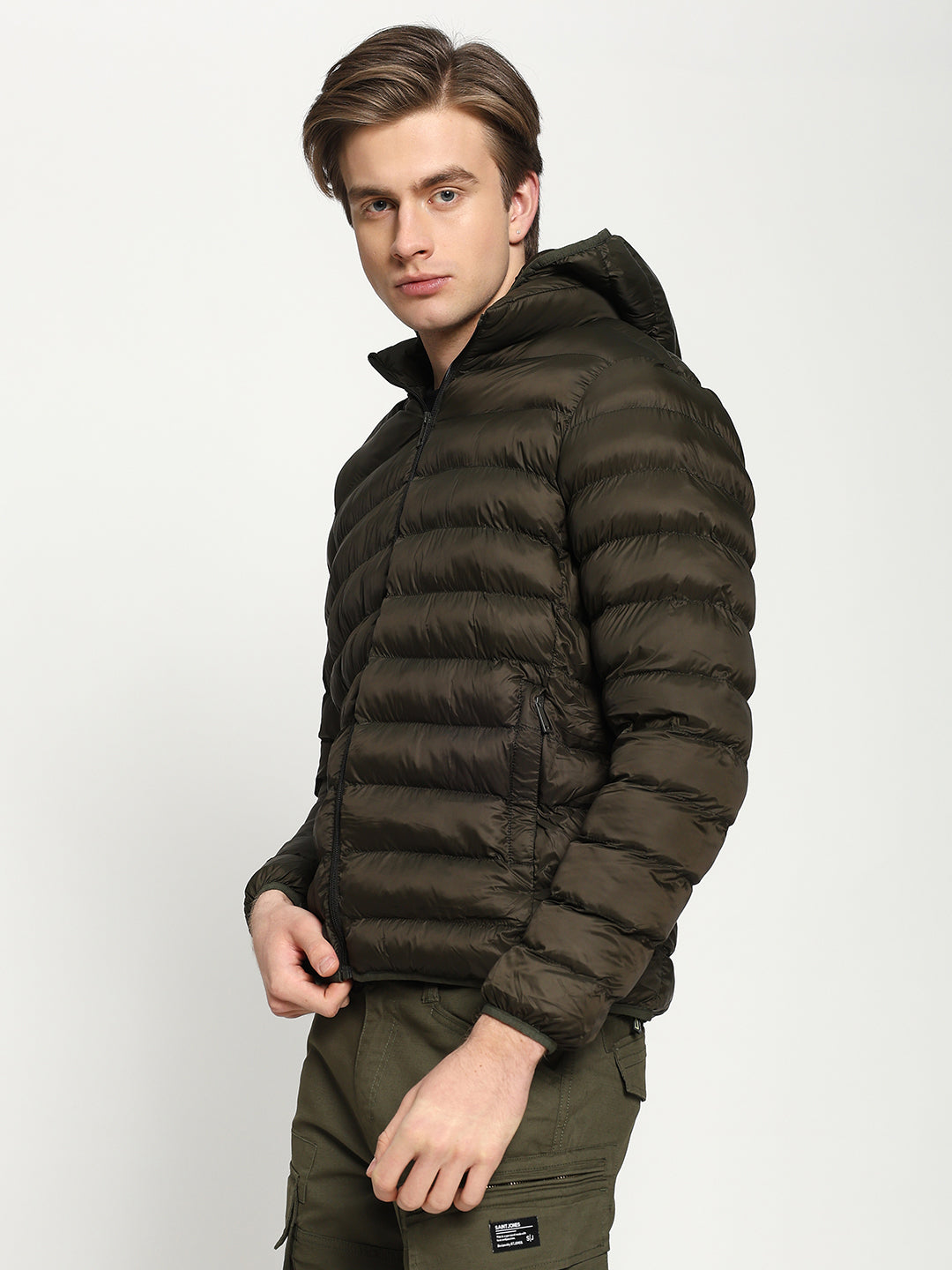 Men’s Green Hooded Puffer Jacket