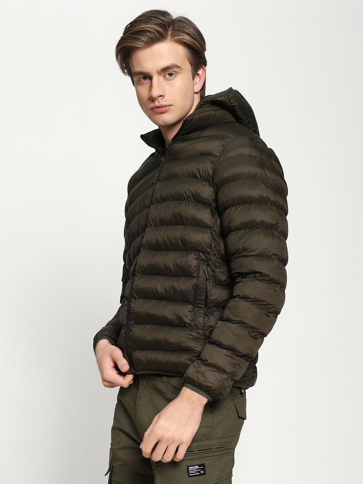 Men’s Green Hooded Puffer Jacket