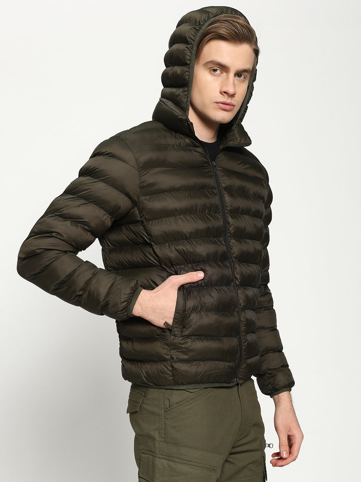Men’s Green Hooded Puffer Jacket