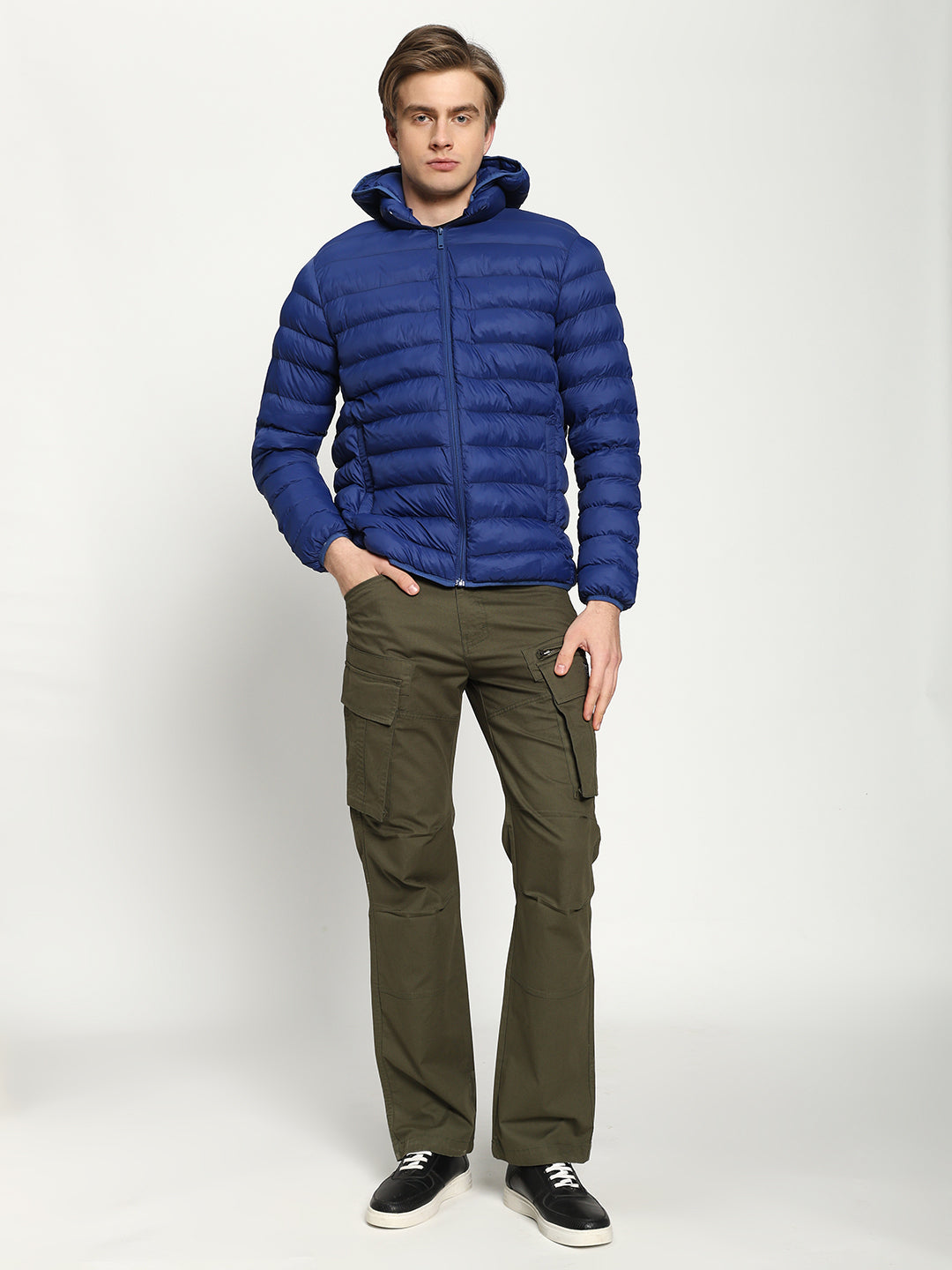 Men’s Blue Hooded Puffer Jacket
