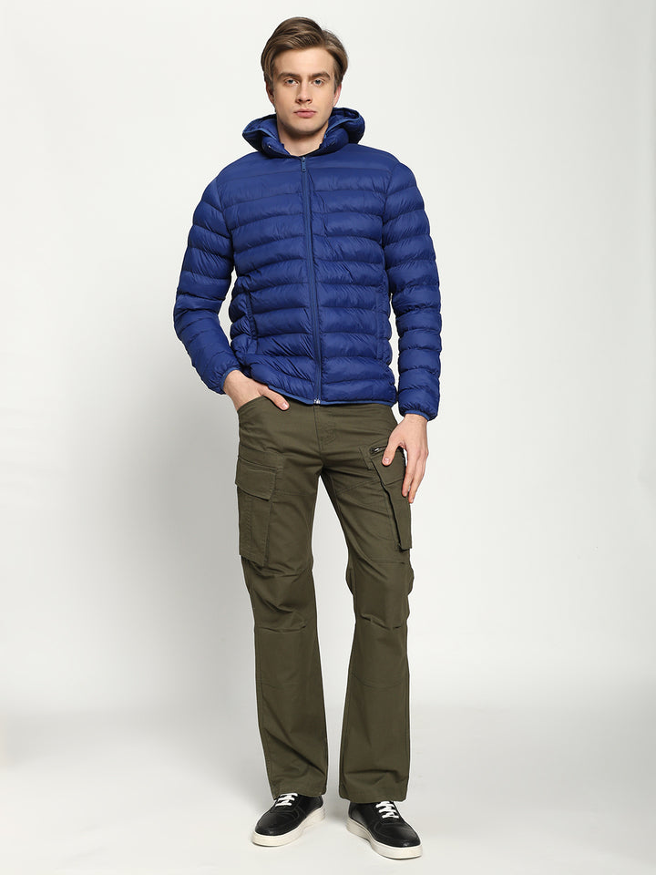 Men’s Blue Hooded Puffer Jacket