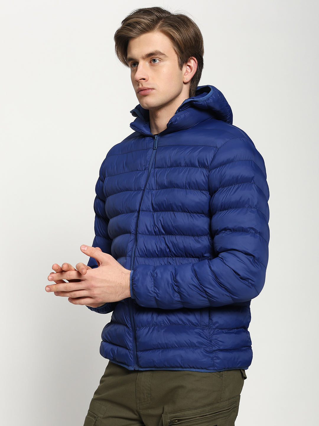 Men’s Blue Hooded Puffer Jacket