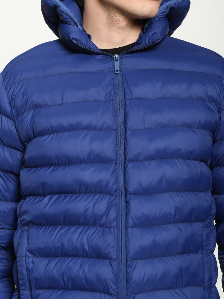 Men’s Blue Hooded Puffer Jacket