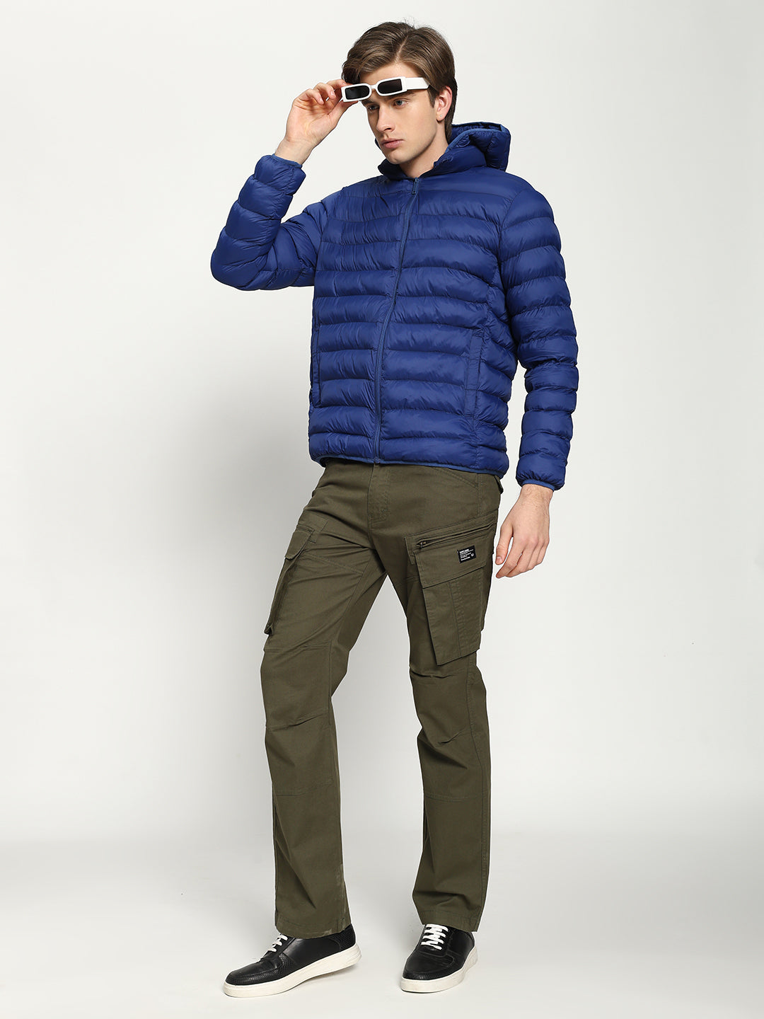 Men’s Blue Hooded Puffer Jacket