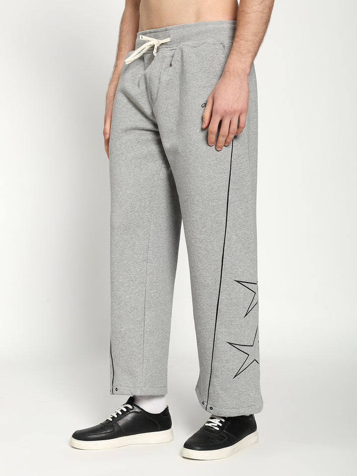 Unisex Grey Fleece Baggy Sweatpants