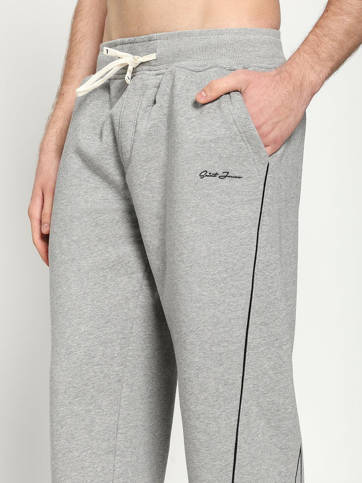 Unisex Grey Fleece Baggy Sweatpants