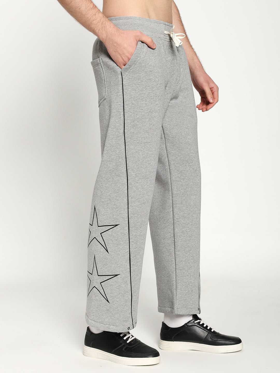 Unisex Grey Fleece Baggy Sweatpants