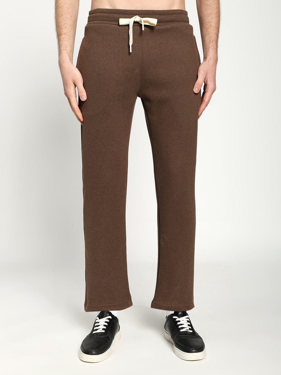 Men’s Brown Full-Zip Tracksuit Set