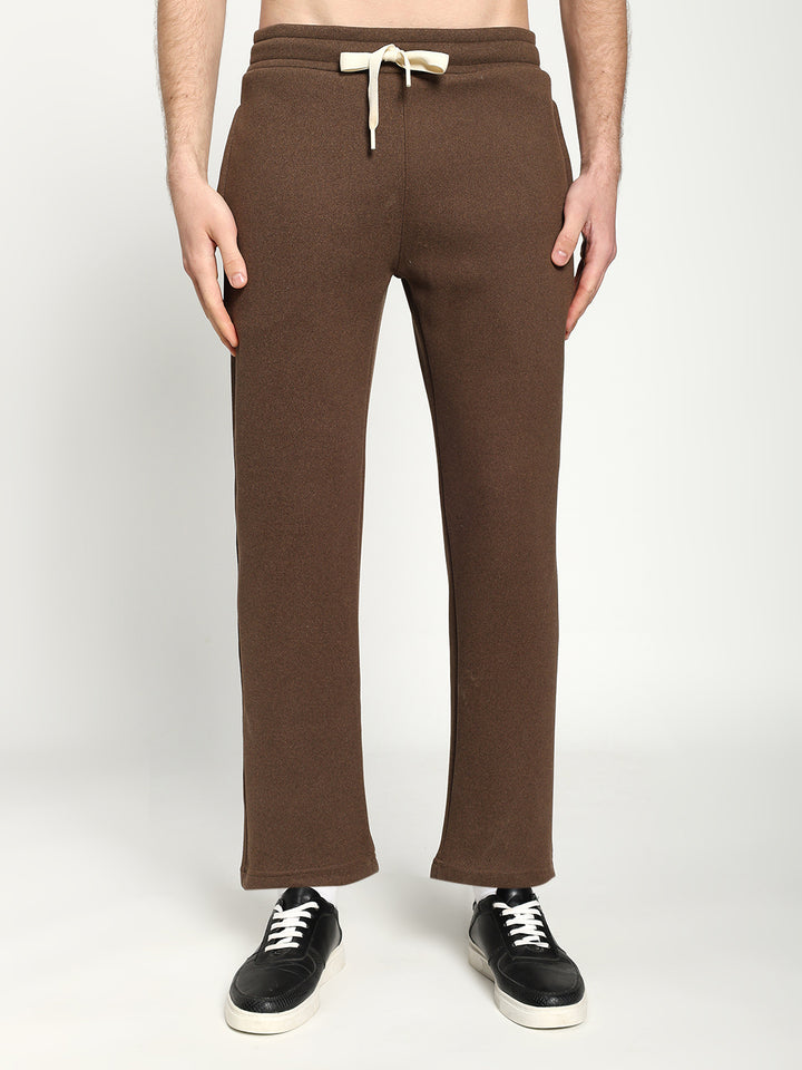 Men’s Brown Full-Zip Tracksuit Set