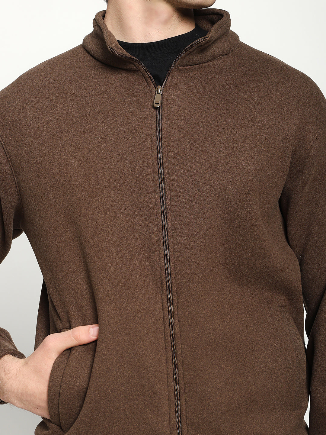 Men’s Brown Full-Zip Tracksuit Set