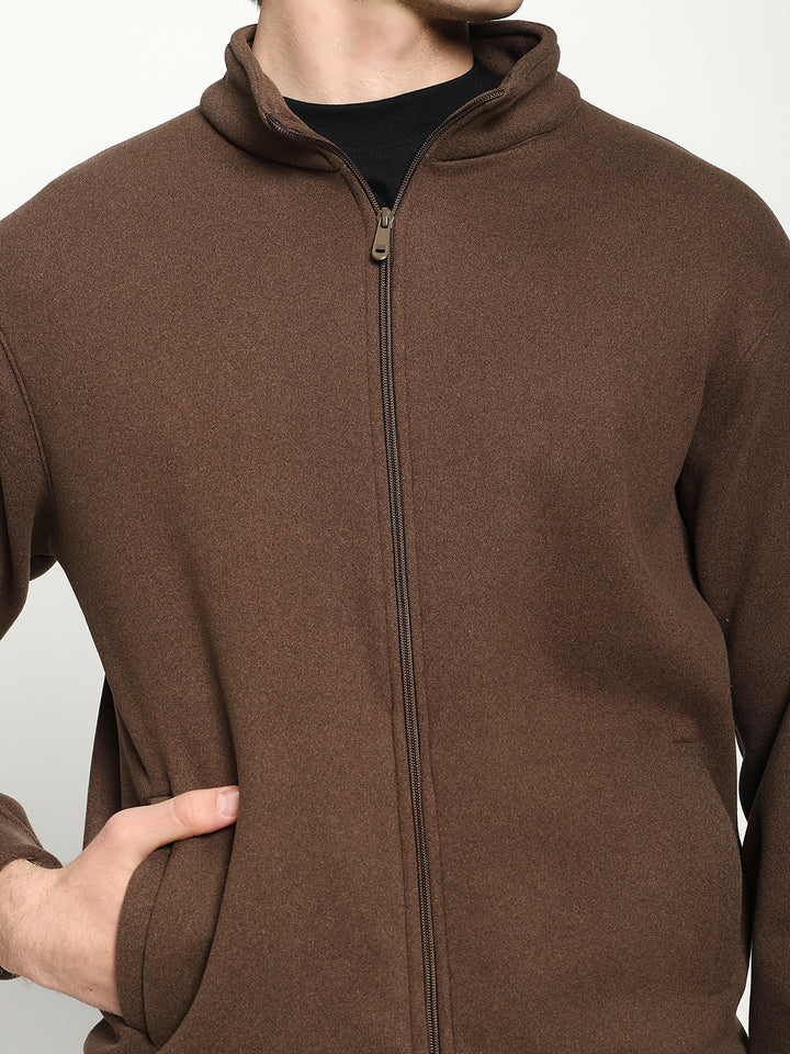 Men’s Brown Full-Zip Tracksuit Set