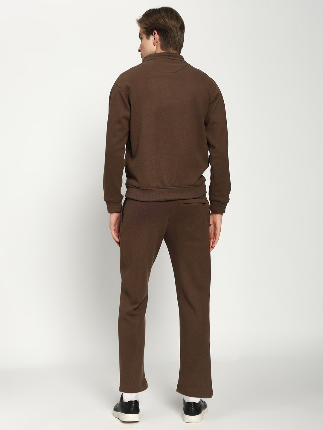 Men’s Brown Full-Zip Tracksuit Set