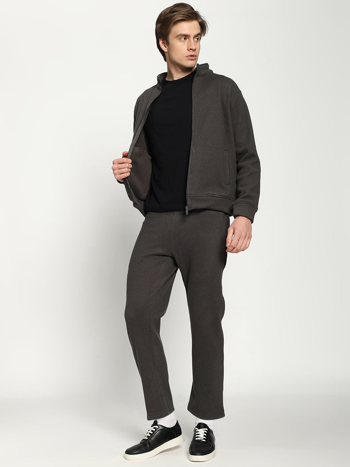 Men’s Dark Charcoal Full-Zip Tracksuit Set