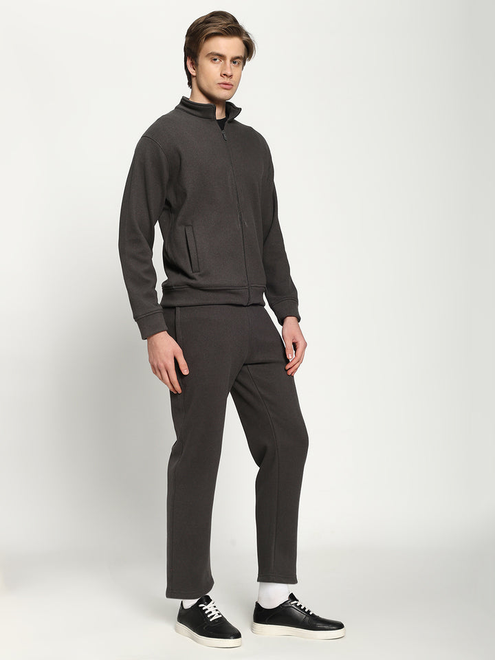 Men’s Dark Charcoal Full-Zip Tracksuit Set