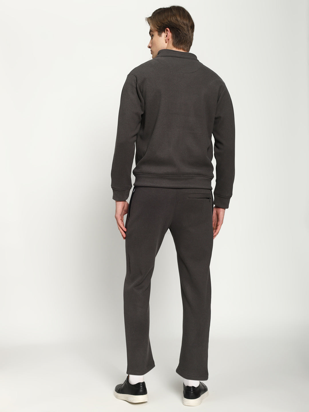 Men’s Dark Charcoal Full-Zip Tracksuit Set