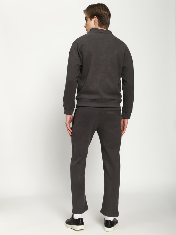 Men’s Dark Charcoal Full-Zip Tracksuit Set