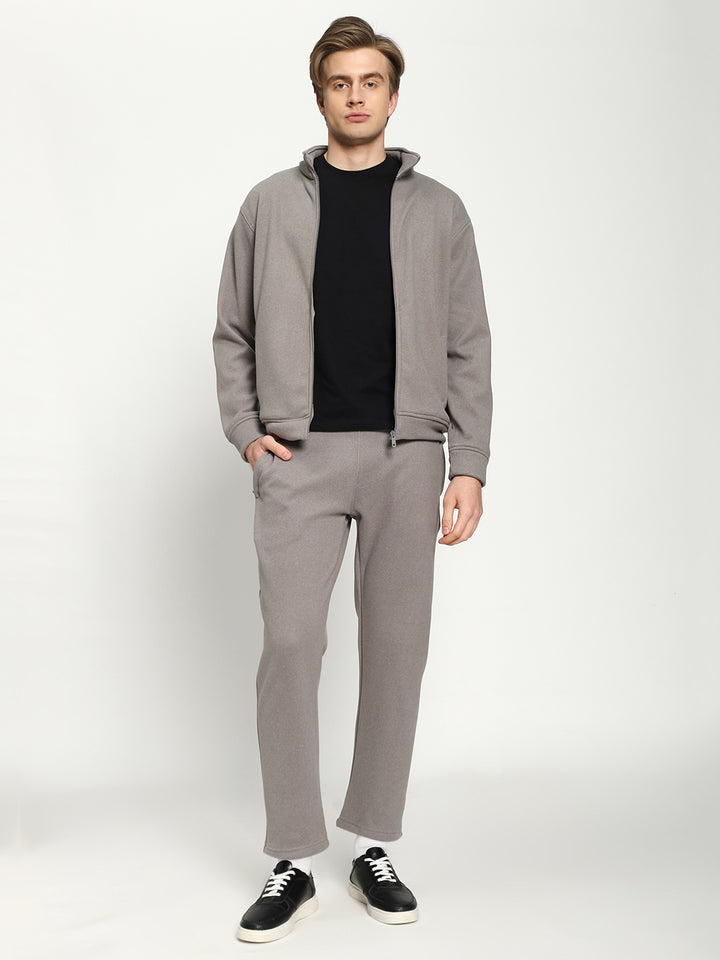 Men’s Grey Full-Zip Tracksuit Set