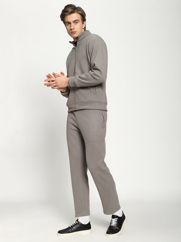 Men’s Grey Full-Zip Tracksuit Set