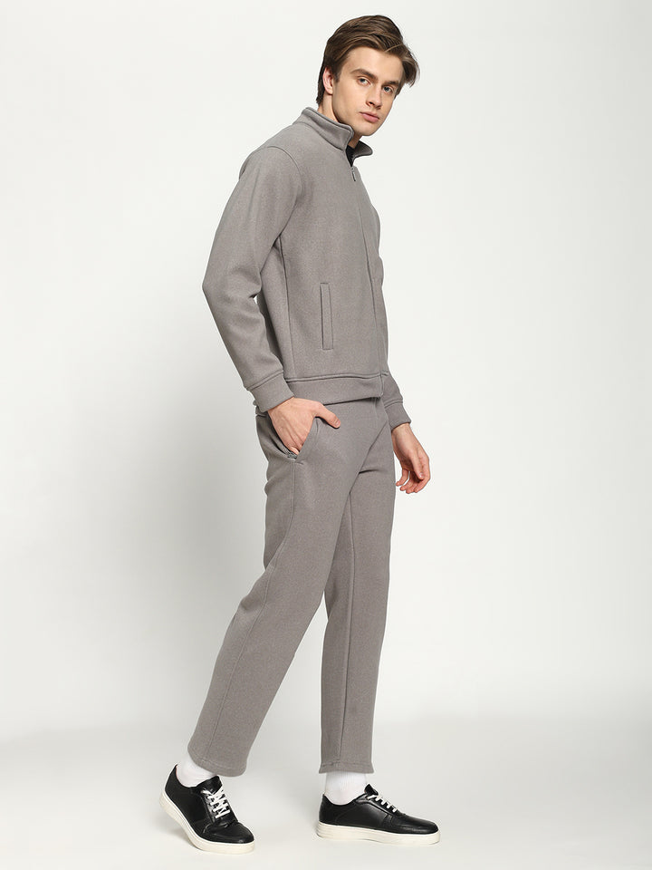Men’s Grey Full-Zip Tracksuit Set