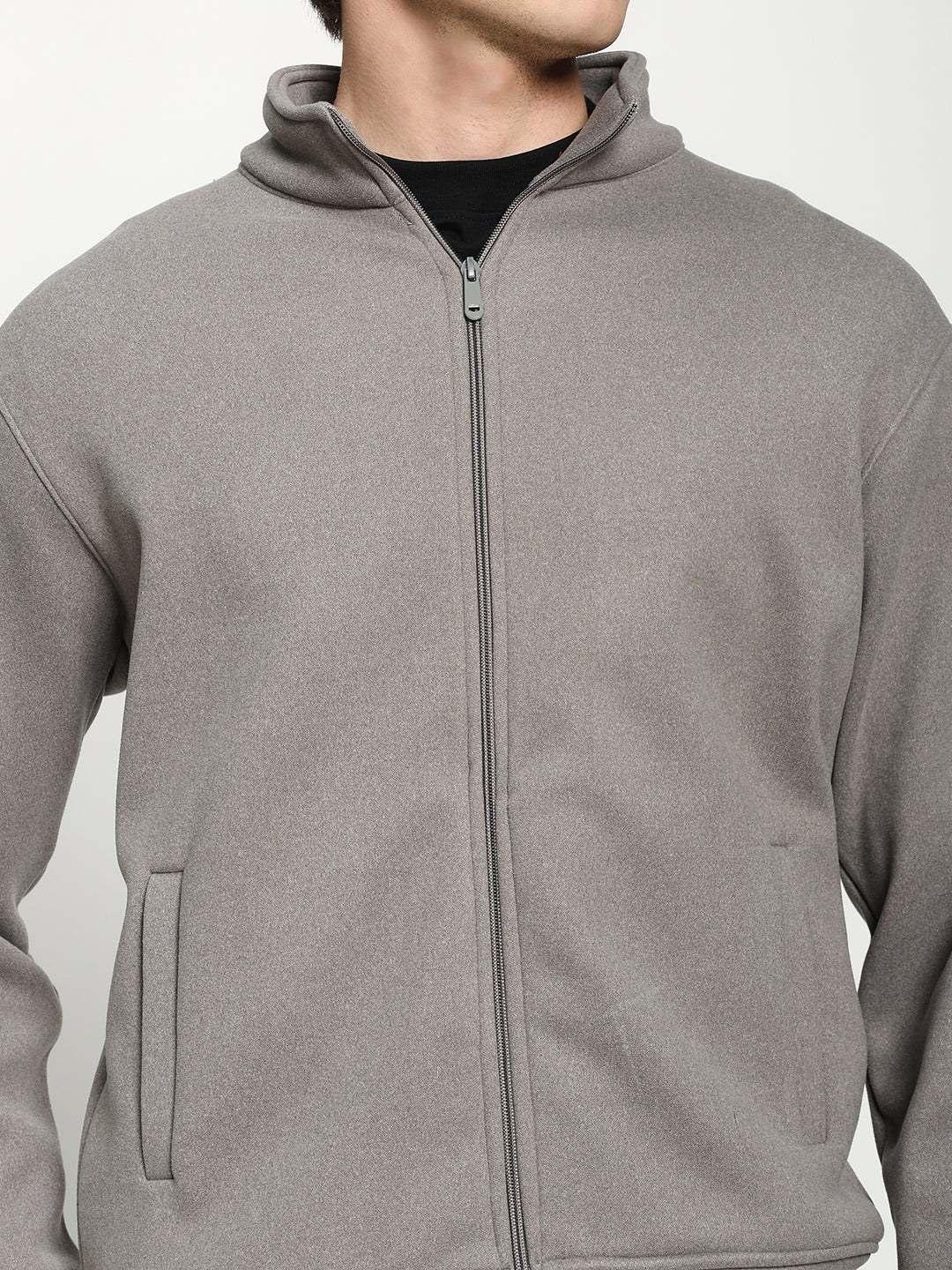 Men’s Grey Full-Zip Tracksuit Set