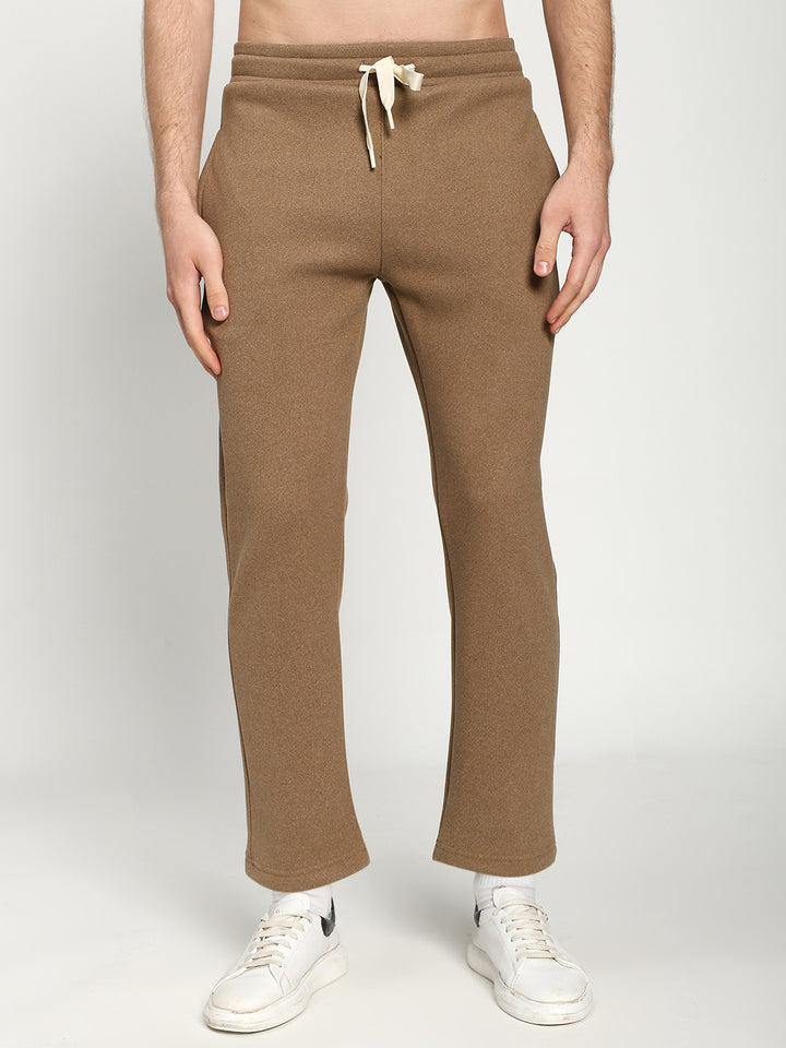 Men’s Light Camel Brown Full-Zip Tracksuit Set