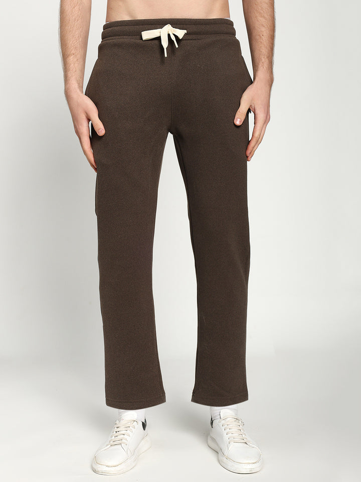 Men’s Dark Brown Full-Zip Tracksuit Set