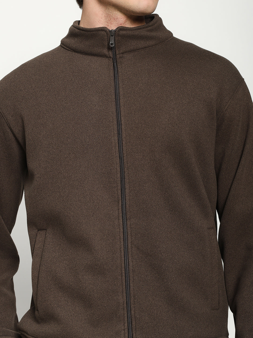 Men’s Dark Brown Full-Zip Tracksuit Set