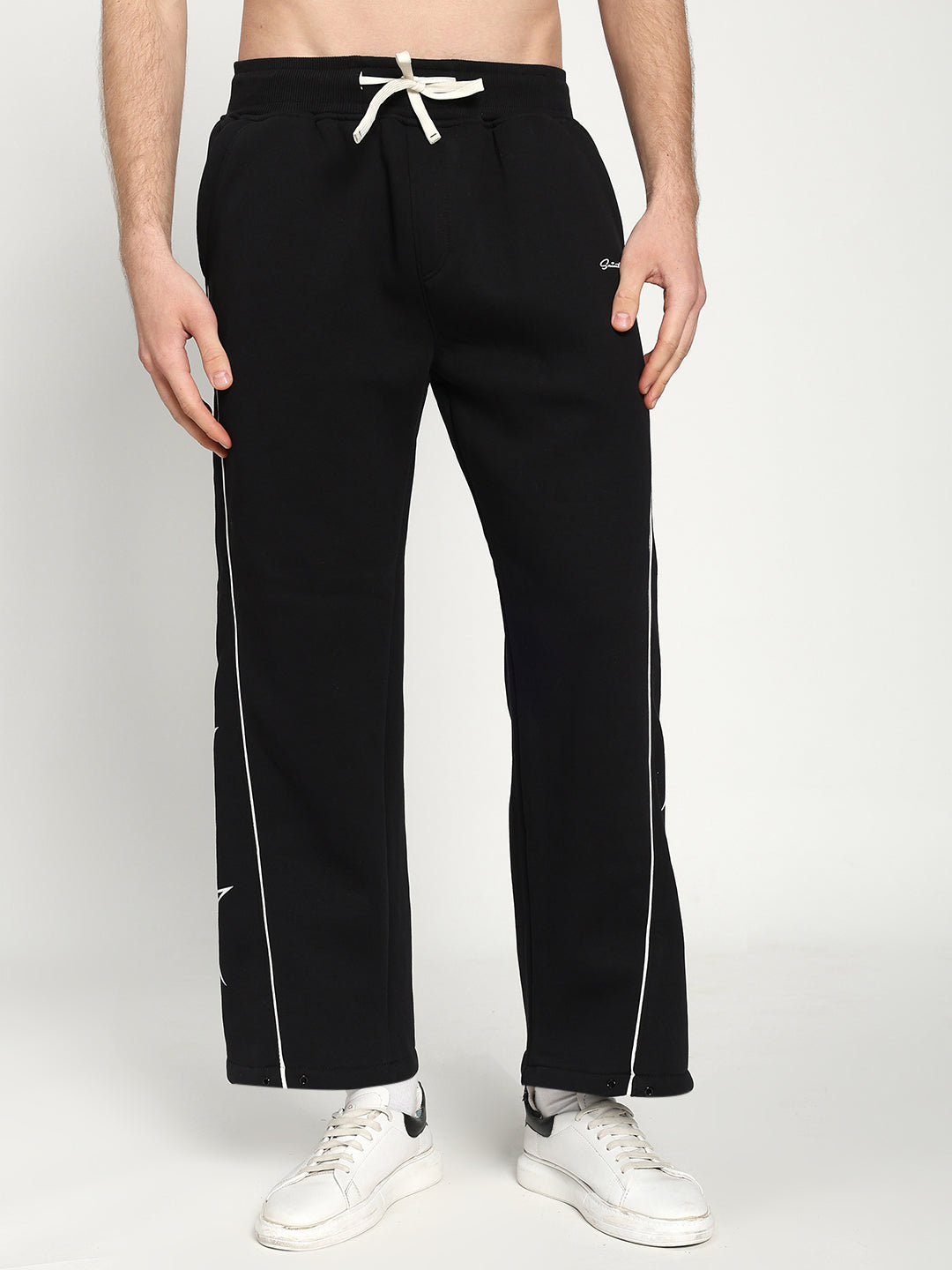 Unisex Black Fleece Baggy Sweatpants