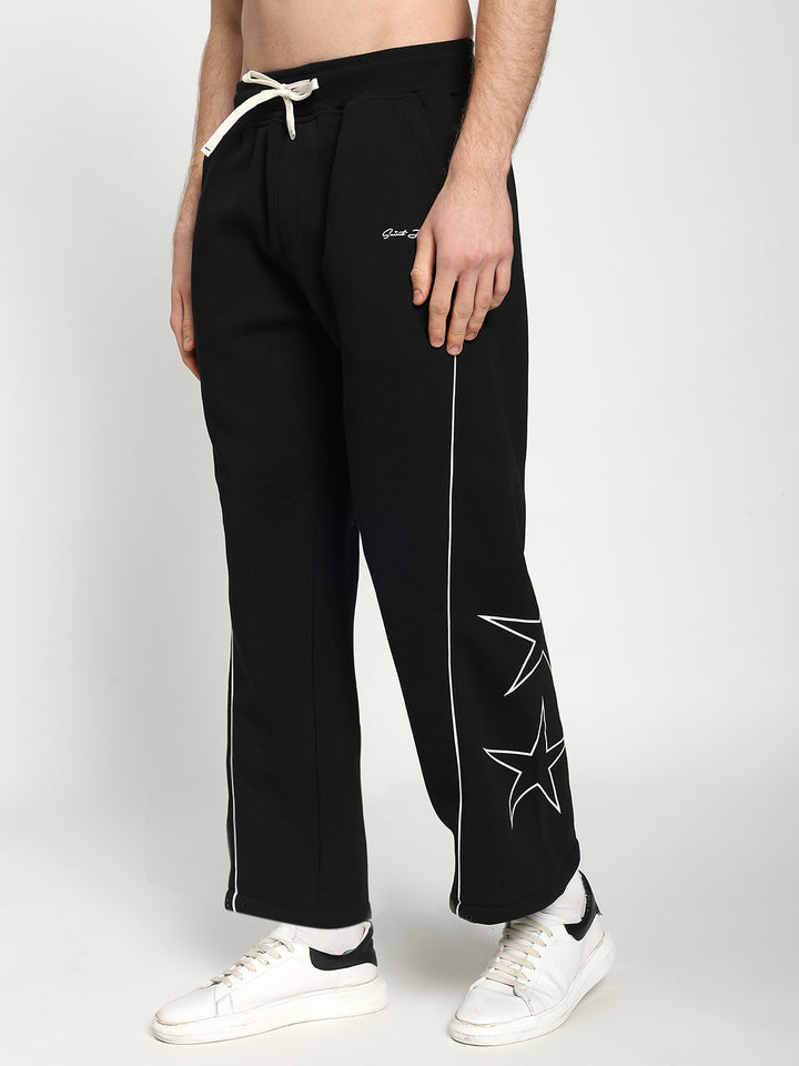 Unisex Black Fleece Baggy Sweatpants
