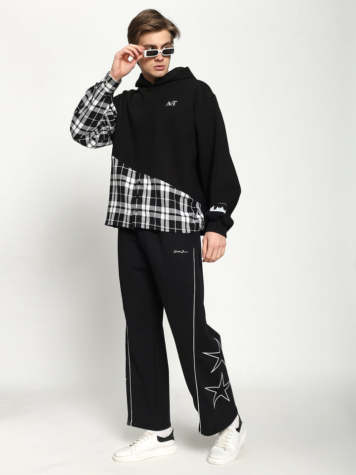 Unisex Black Fleece Baggy Sweatpants
