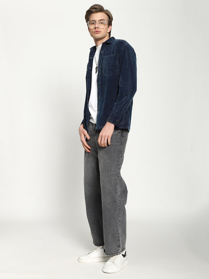 Men’s Indigo Drop Shoulder Shirt