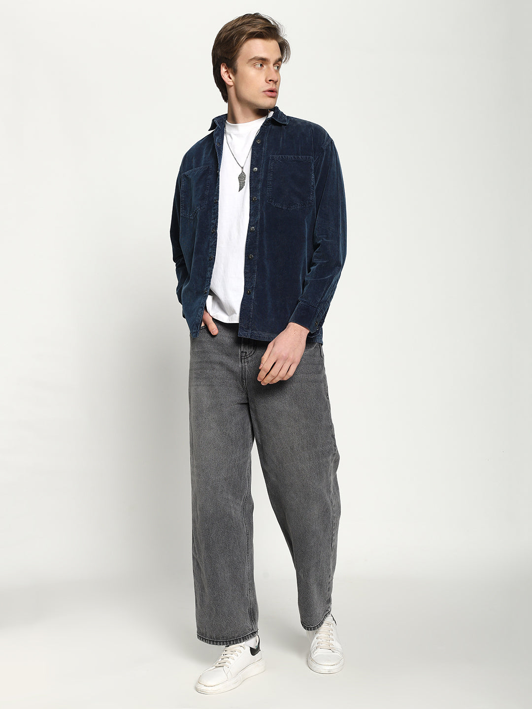 Men’s Indigo Drop Shoulder Shirt