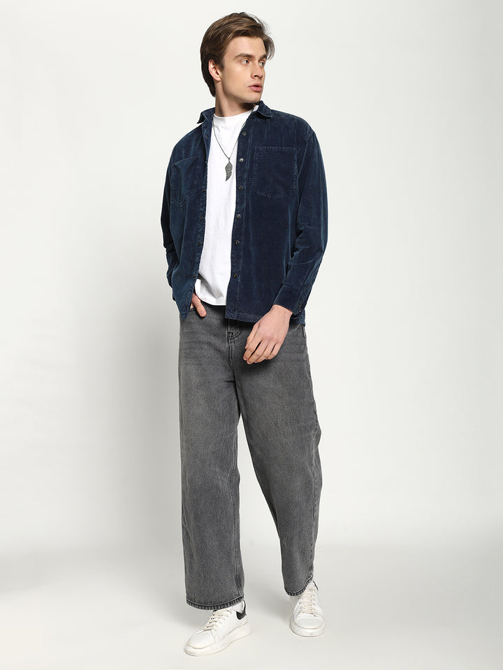 Men’s Indigo Drop Shoulder Shirt