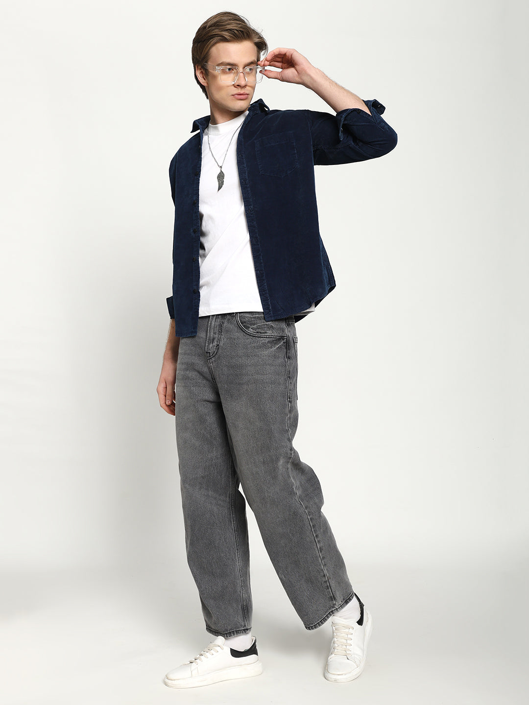 Men's Courdroy Indigo Classic Fit Shirt