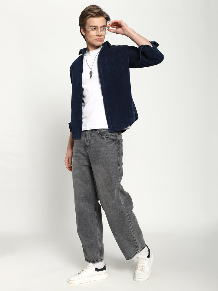 Men's Courdroy Indigo Classic Fit Shirt