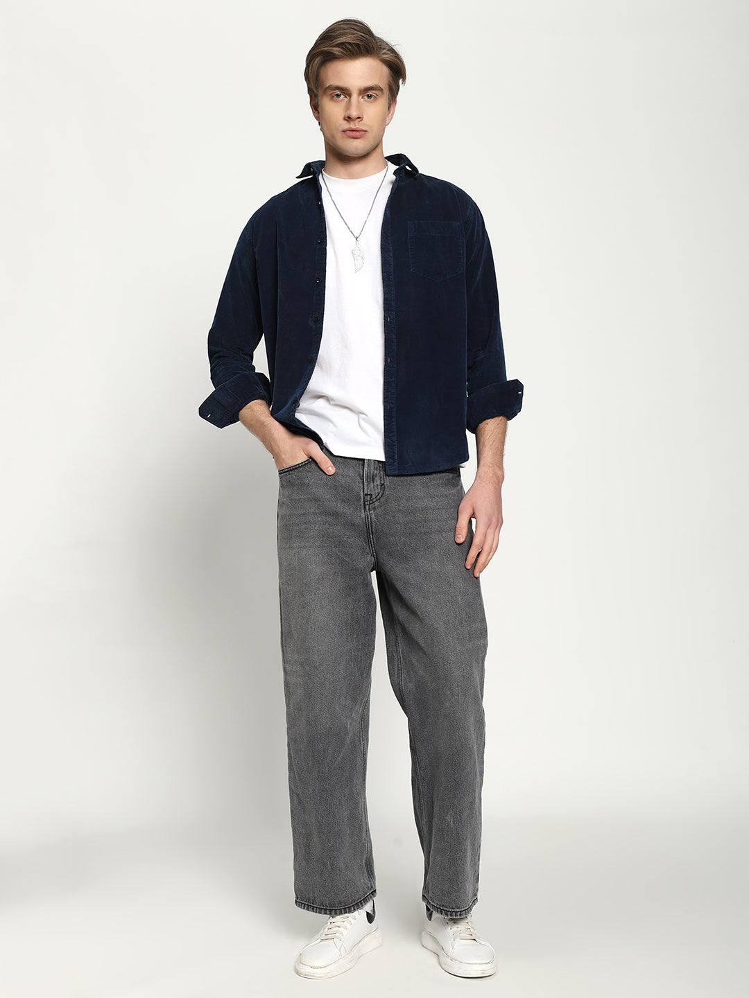 Men's Courdroy Indigo Classic Fit Shirt