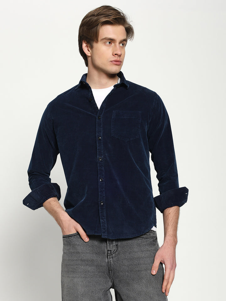 Men's Courdroy Indigo Classic Fit Shirt