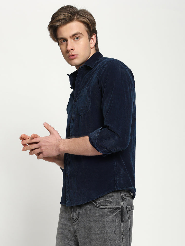 Men's Courdroy Indigo Classic Fit Shirt