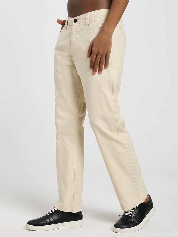 Saint jones slub beige trousers