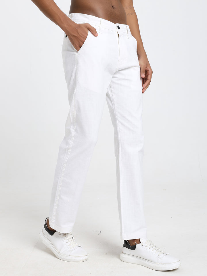 Saint jones slub white trousers