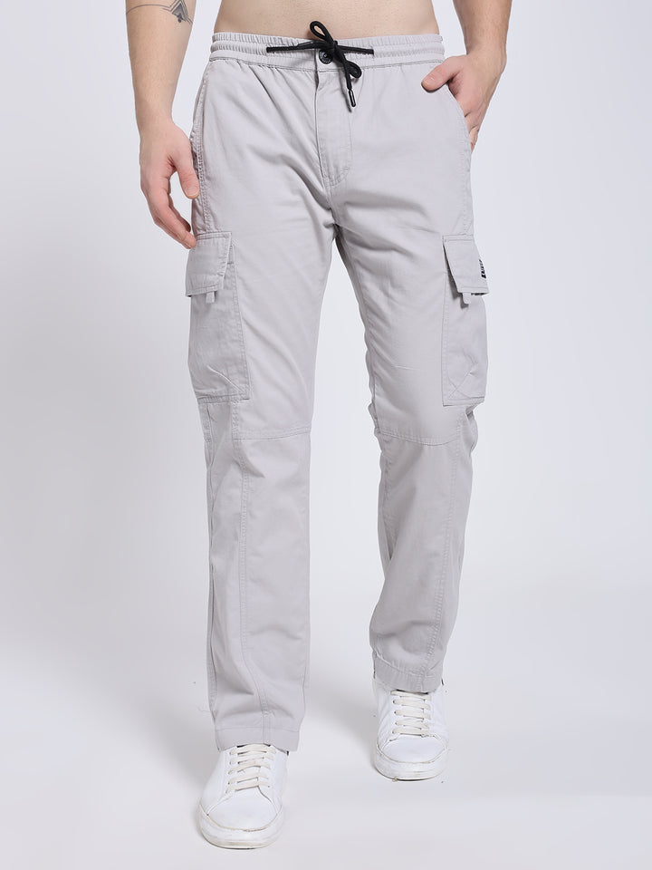 Men's Grey Six Pocket Cargo Comfort Fit