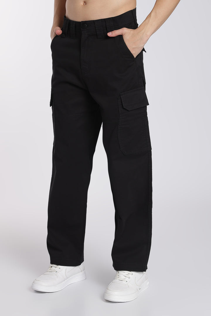 Men's Black Cargo Pants Relaxed Fit