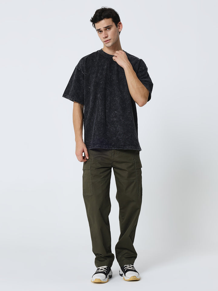 Men's Dobby stretch straight cargo green