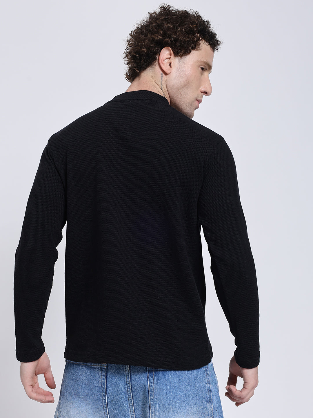 Men’s Black Full Sleeve Polo T-Shirt