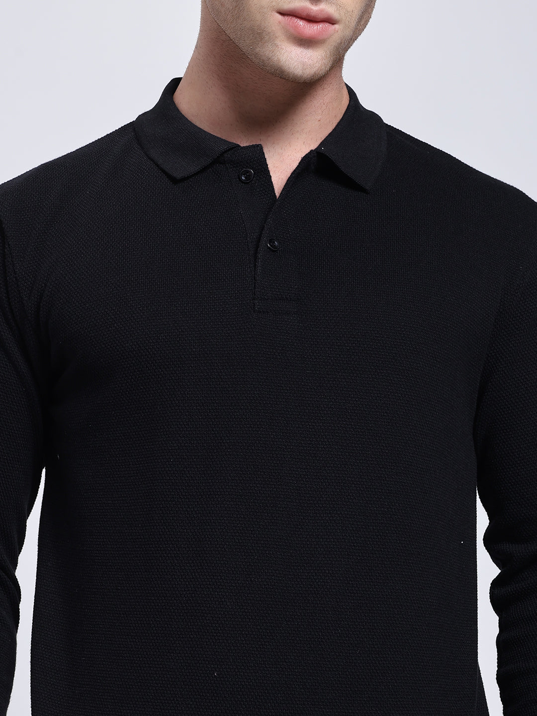 Men’s Black Full Sleeve Polo T-Shirt