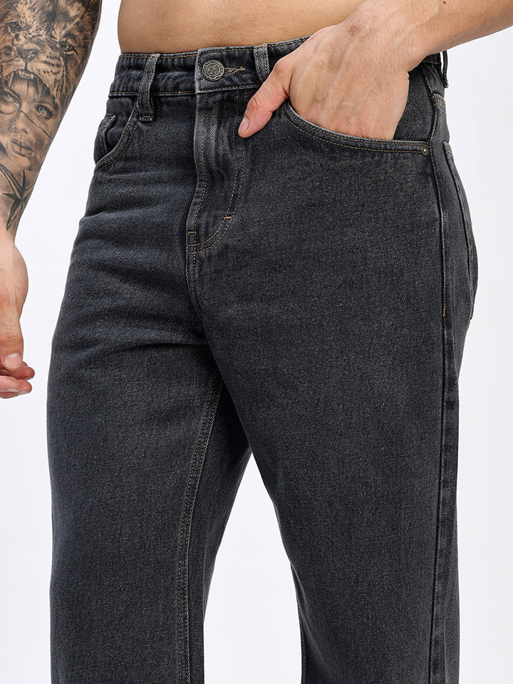 Men's Loose Fit Black Wash Denim Jeans