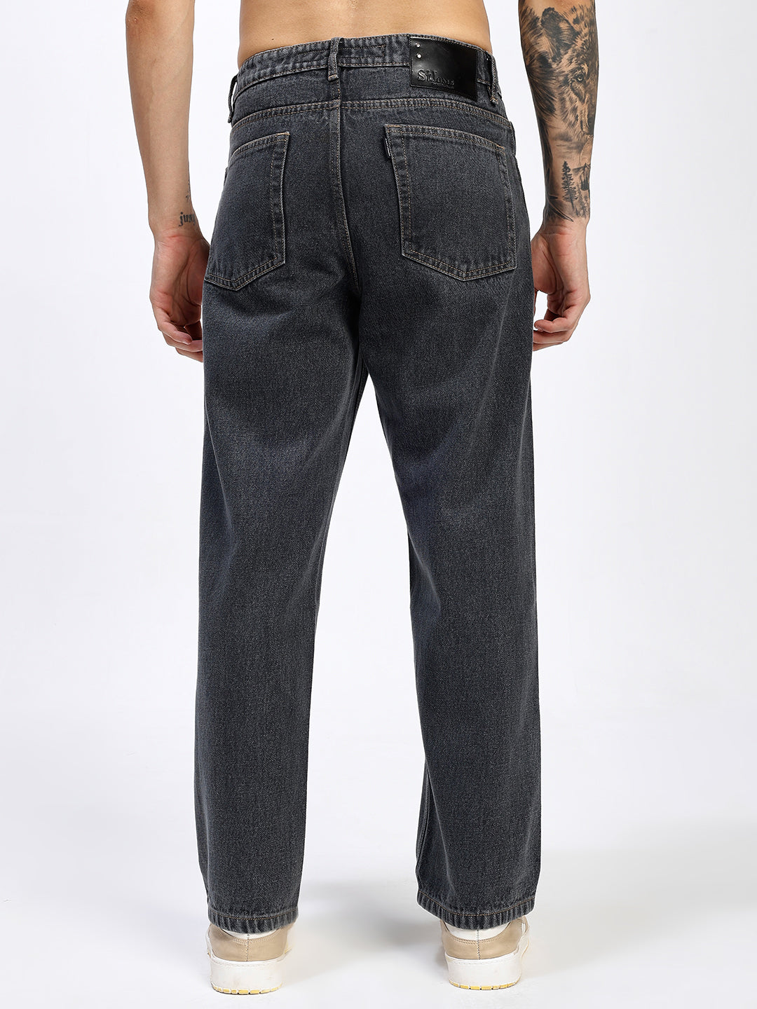 Men's Loose Fit Black Wash Denim Jeans